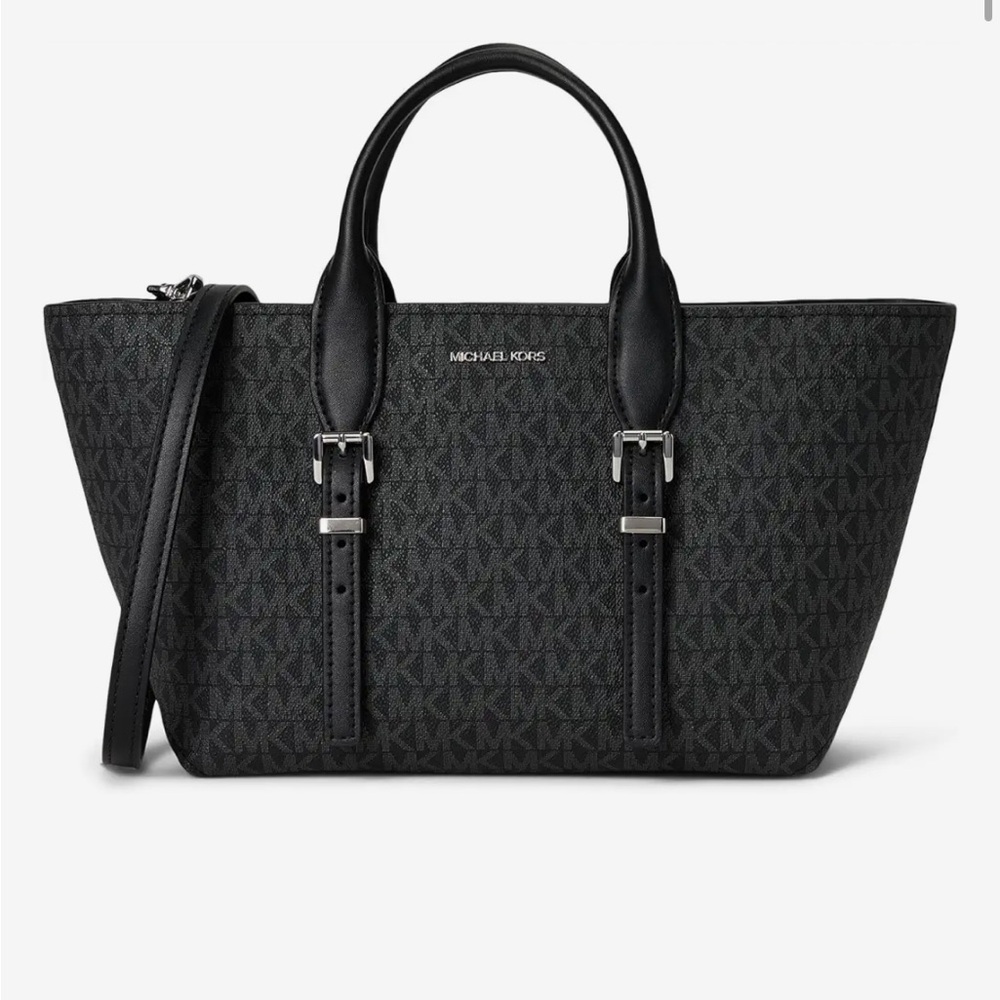 Michael Kors monogram MK Signature Moore Tote with Adjustable Strap